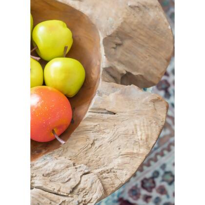 4" Teak Light Brown Serving Bowl alternate image