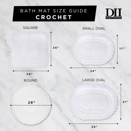 27.5" Gray Round Crochet Bath Mat alternate image