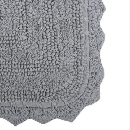 24" Gray Small Square Home and Bathroom Essentials Crochet Bath Mat alternate image