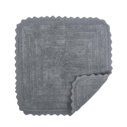 24" Gray Small Square Home and Bathroom Essentials Crochet Bath Mat alternate image