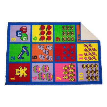 3' x 5' Blue, Red, and Pink Rectangular Home Essentials Children Rug alternate image