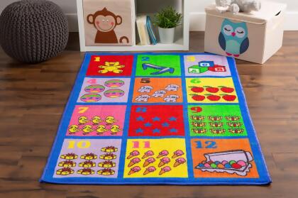 3' x 5' Blue, Red, and Pink Rectangular Home Essentials Children Rug alternate image
