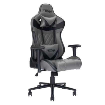 55.25" Vibrant Gray and Black Unique Techni Sports XL Comfortable Gaming Chair alternate image