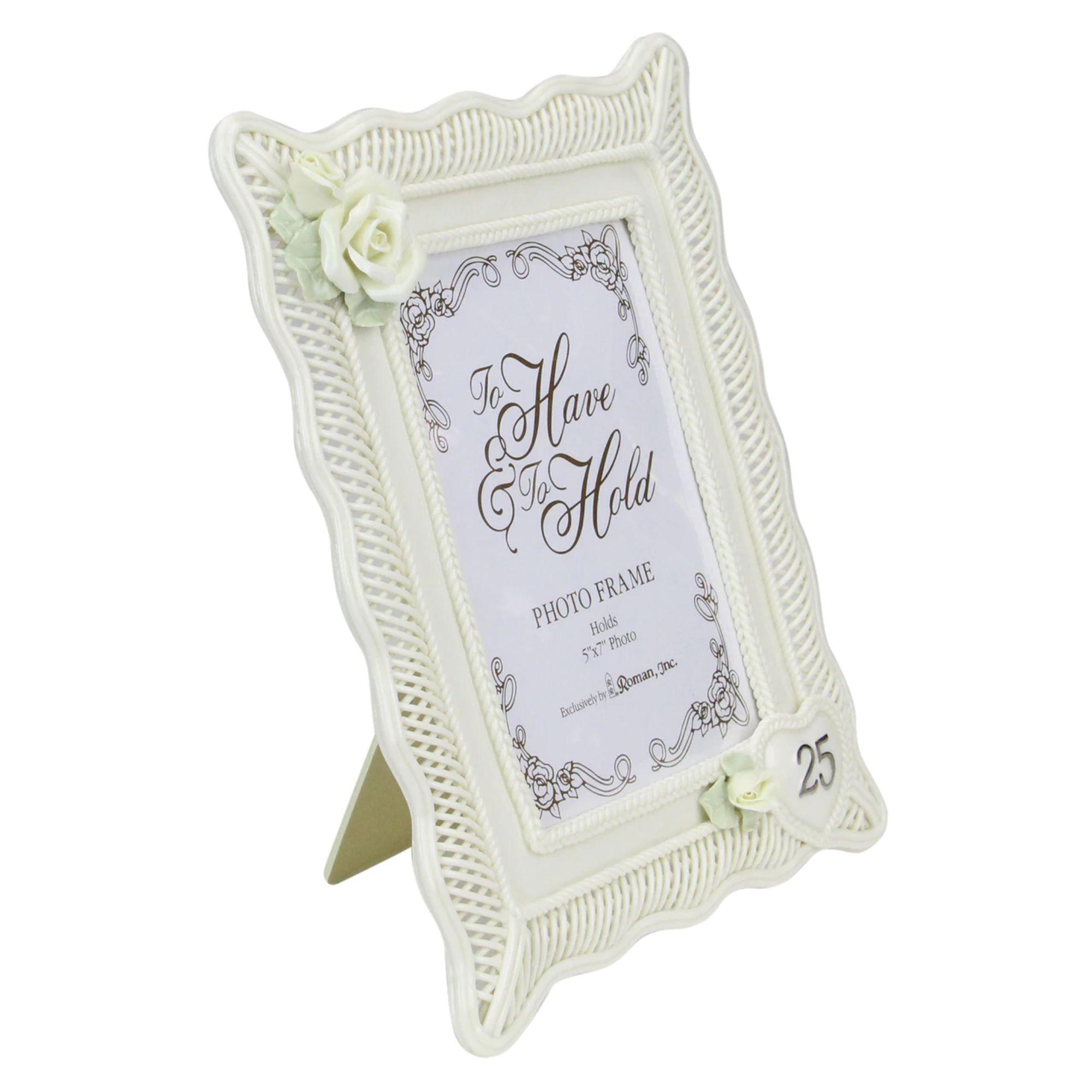 11-Inch Off White and Green "25th Wedding Anniversary" Photo Picture Frame alternate image