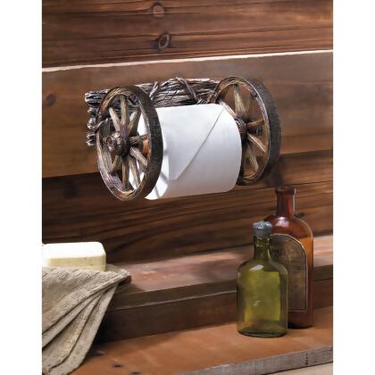 9.5" Brown and Beige Wagon Wheel Toilet Paper Holder alternate image