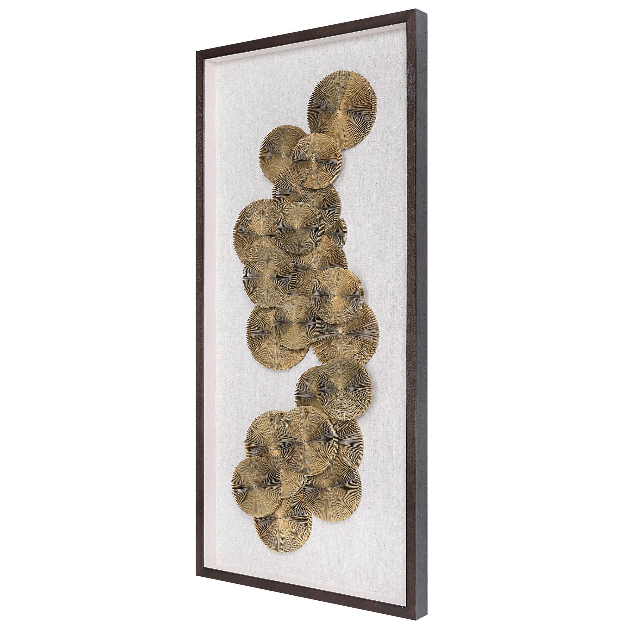 59" x 27.5" Brown and Gray Layered Medallion Rectangular Framed Wall Decor alternate image