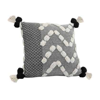 20" Black and Gray Zig-Zag Square Throw Pillow alternate image