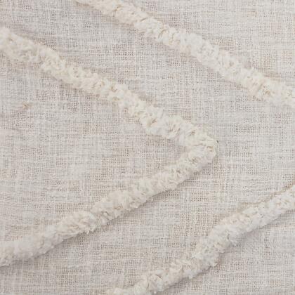 108" Cream Geometric Diamond Coverlet with Fringe - King Size alternate image