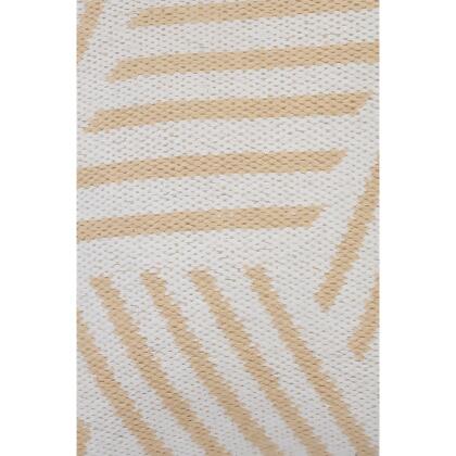 20" Tan and White Geometric Striped Square Throw Pillow alternate image