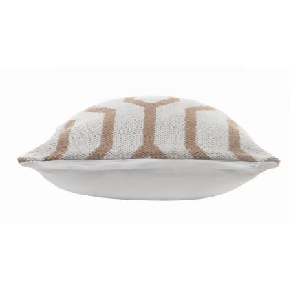 20" Tan and White Geometric Square Throw Pillow alternate image