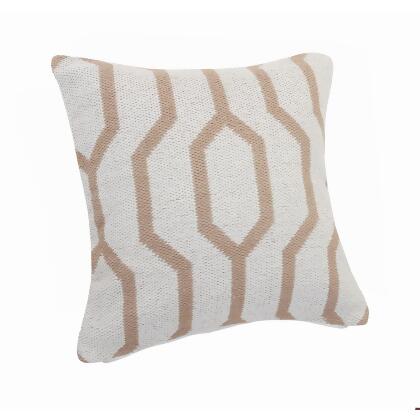 20" Tan and White Geometric Square Throw Pillow alternate image