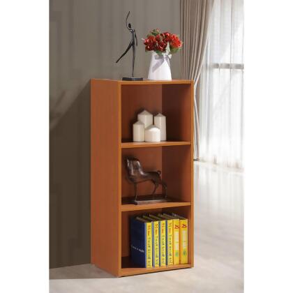 35.5" Cherry Red Contemporary 3 Shelves Rectangular Bookcase alternate image