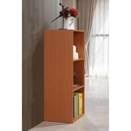 35.5" Cherry Red Contemporary 3 Shelves Rectangular Bookcase alternate image