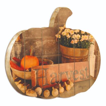 17" Ivory and Orange Autumn Harvest Hanging Pumpkin Thanksgiving Wall Decor alternate image