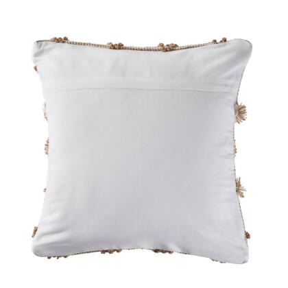 20" Beige and White Geometric Square Throw Pillow alternate image
