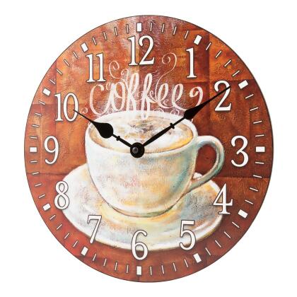 12” Brown and Beige Coffee Wall Clock alternate image