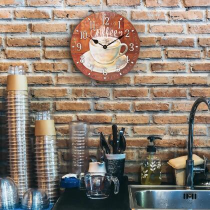 12” Brown and Beige Coffee Wall Clock alternate image