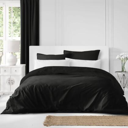 Set of 3 Black Solid Comforter with Pillow Shams - Full Size alternate image