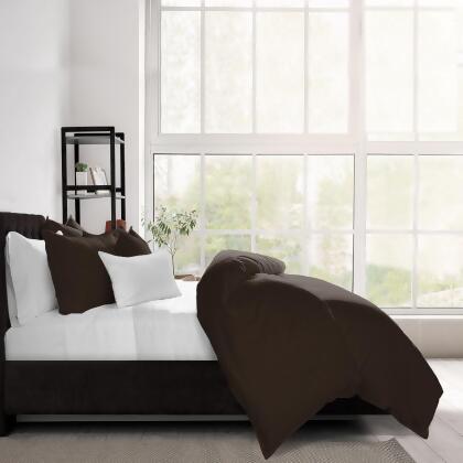 Set of 3 Chocolate Brown Solid Comforter with Pillow Shams - Full Size alternate image