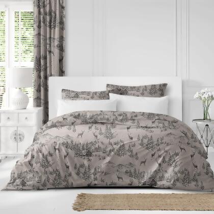 Set of 3 Tan and Black Sketched Alpine Comforter with Pillow Shams - Full Size alternate image