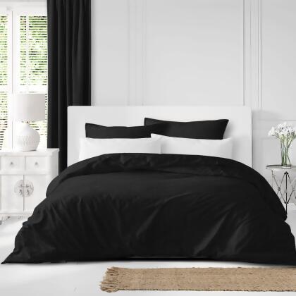 Set of 3 Black Solid Textured Comforter with Pillow Shams - King Size alternate image