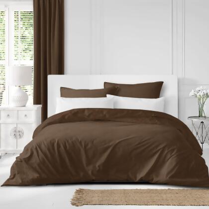 Set of 3 Walnut Brown Solid Comforter with Pillow Shams - Full Size alternate image