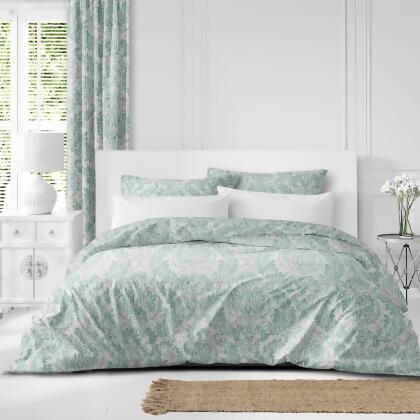 Set of 3 Blue and White Damask Comforter with Pillow Shams - California King Size alternate image