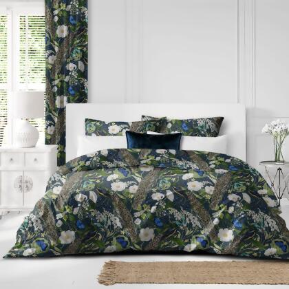 Set of 3 Blue and Green Peacock Print Comforter with Pillow Shams - Full Size alternate image