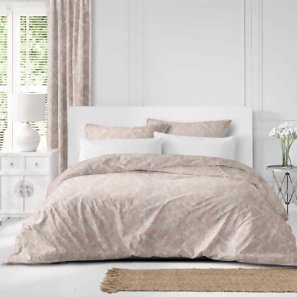 Set of 3 White and Peach French Damask Comforter with Pillow Shams - Full Size alternate image