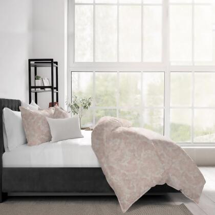 Set of 3 White and Peach French Damask Comforter with Pillow Shams - Full Size alternate image