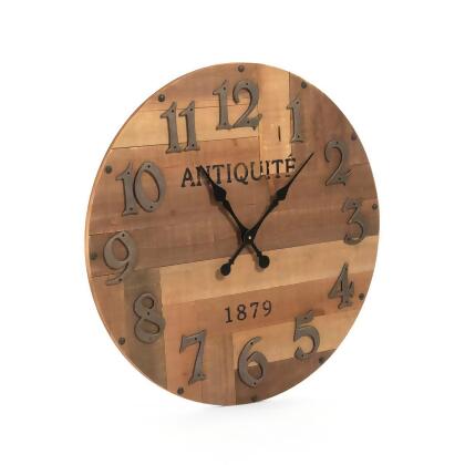 30" Brown and Black Contemporary Round Darcy Wall Clock alternate image