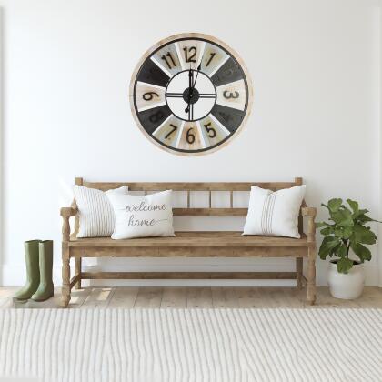 28" Multi-Tonal Whitewashed Round Wall Clock alternate image
