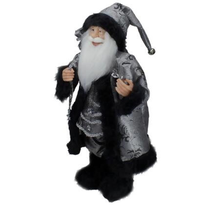 24" Silver and Black Santa Claus with Gifts Christmas Figure alternate image