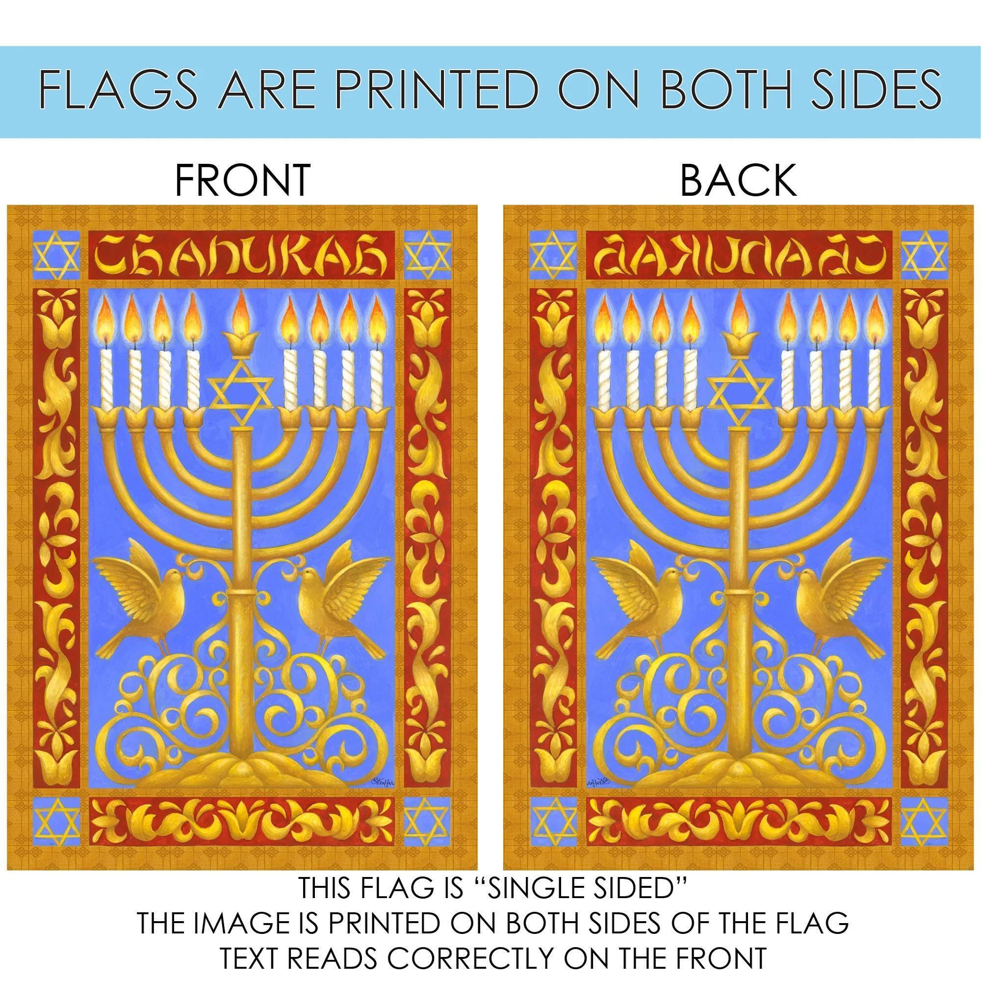 Hanukkah and Birds Outdoor Garden Flag 18" x 12.5" alternate image