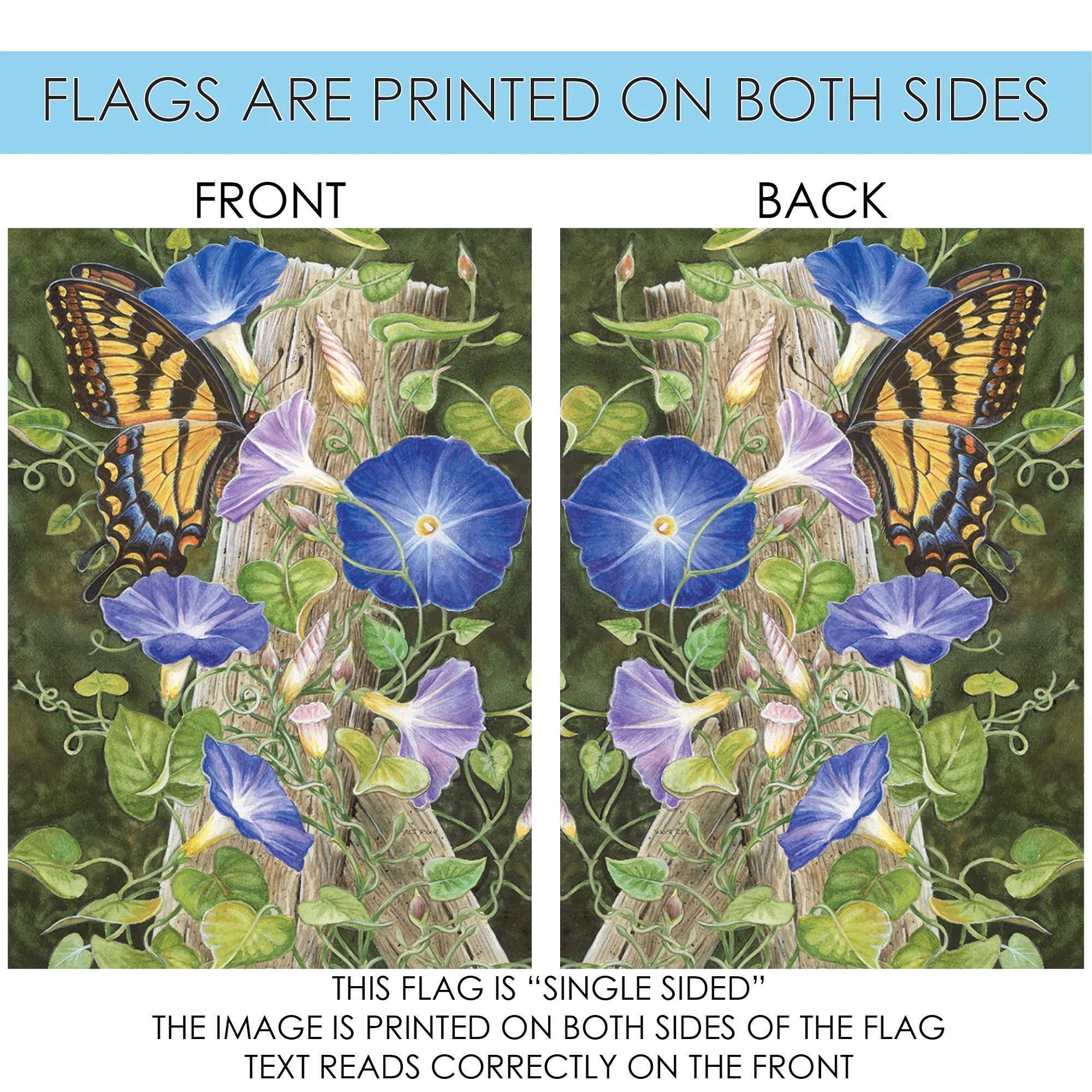 Swallowtail Butterfly Flower Outdoor Garden Flag 18" x 12.5" alternate image
