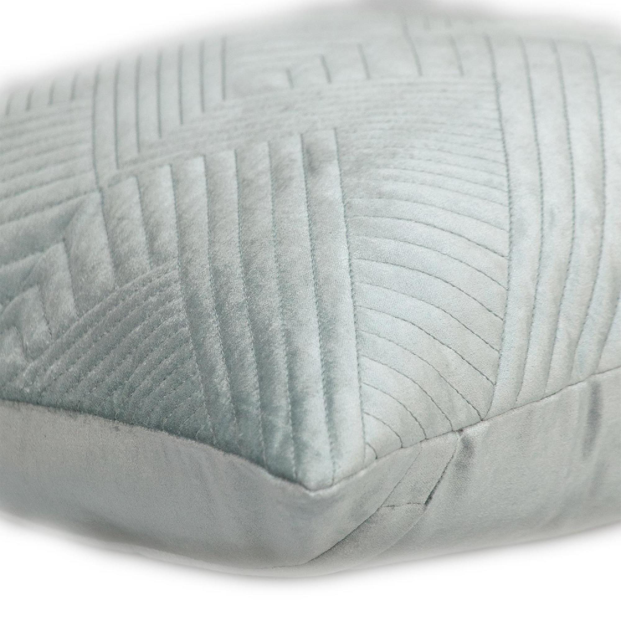 20" Solid Cool Gray Quilt Stitched Chevron Square Throw Pillow alternate image