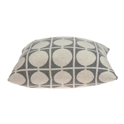 20" Tan and Gray Geometric Circles with Lines Knitted Square Throw Pillow alternate image
