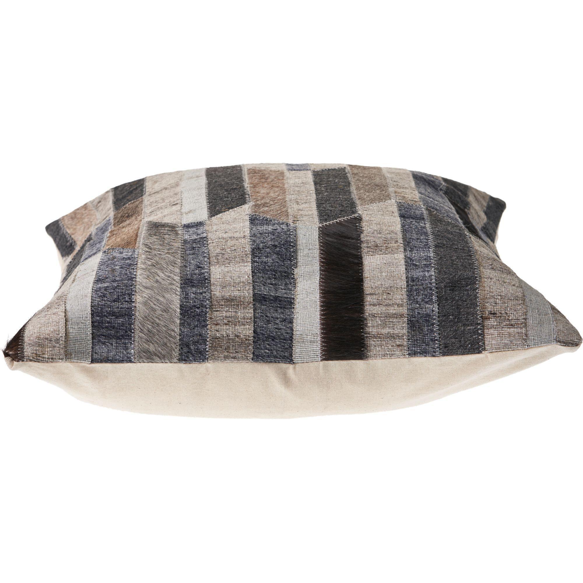 20" Gray and Black Abstract Striped Square Throw Pillow alternate image