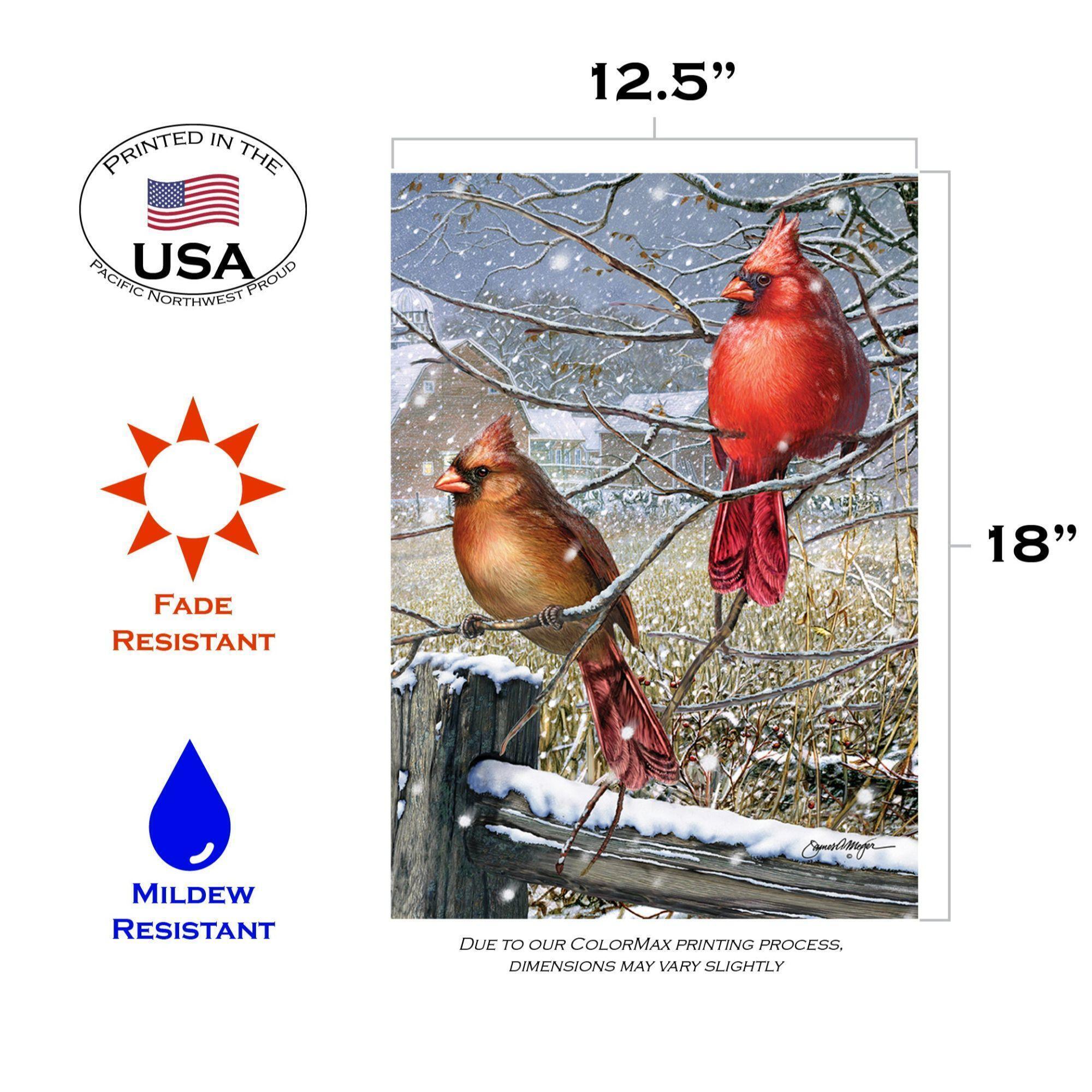 Red and Brown Blizzard Buddies Cardinal Outdoor Garden Flag 18" x 12.5" alternate image