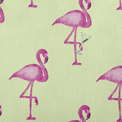 18" x 18" Green and Pink Flamingo Fanfare Throw Pillow alternate image
