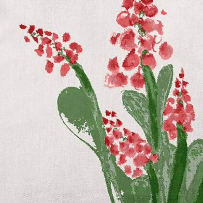 18" x 18" White and Red Floral Bluebell Throw Pillow alternate image