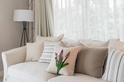 20" x 20" White and Purple Floral Bluebell Throw Pillow alternate image