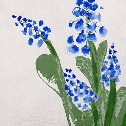 20" x 20" White and Blue Floral Bluebell Throw Pillow alternate image