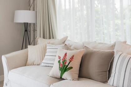 26" x 26" White and Red Floral Bluebell Throw Pillow alternate image