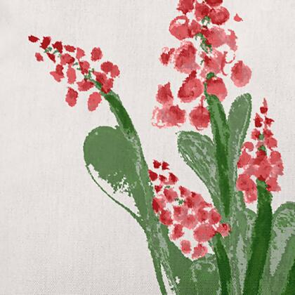 26" x 26" White and Red Floral Bluebell Throw Pillow alternate image