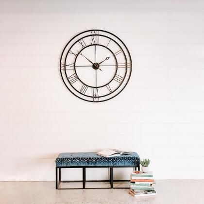 45" Black and Gold Round Gallery Wall Clock alternate image