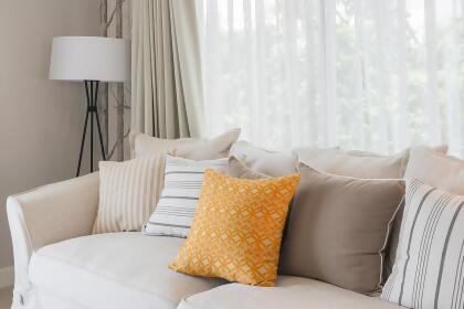 26" x 26" Yellow and White Greek Simple Throw Pillow alternate image