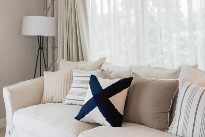 16" x 16" White and Blue Marks The Spot Throw Pillow alternate image
