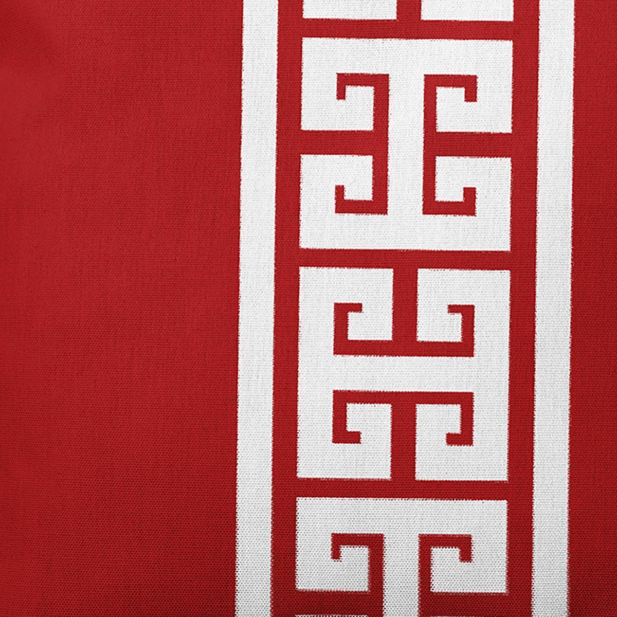 20" x 20" Red and White Greek Key Stripes Throw Pillow alternate image