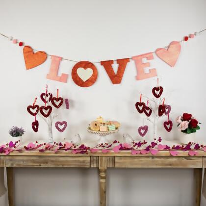 5' Glittered "Love" Valentine's Day Wall Banner Decoration alternate image